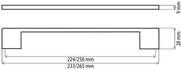 Мебельная ручка D-705 G2 256 мм матовый хром DC 82141
