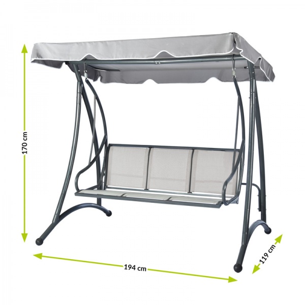 Гойдалка з навісом Viktoriа 194х119х170 см сірий 