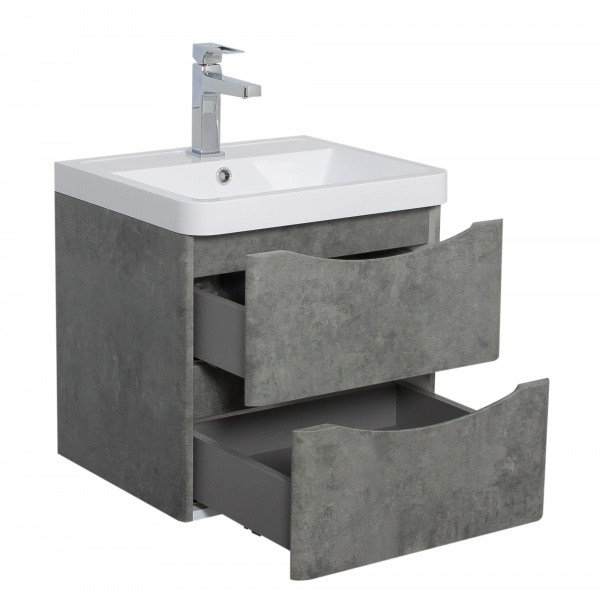 Тумба підвісна Aqua Rodos Vista сірий мармур з умивальником Ваr 50 см