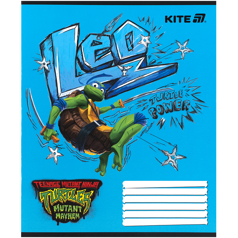 Тетрадь школьная 12 лист. коса линия Ninja Turtles KITE