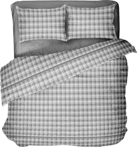 Комплект постільної білизни Клітина сіра 2 UP! (Underprice) 