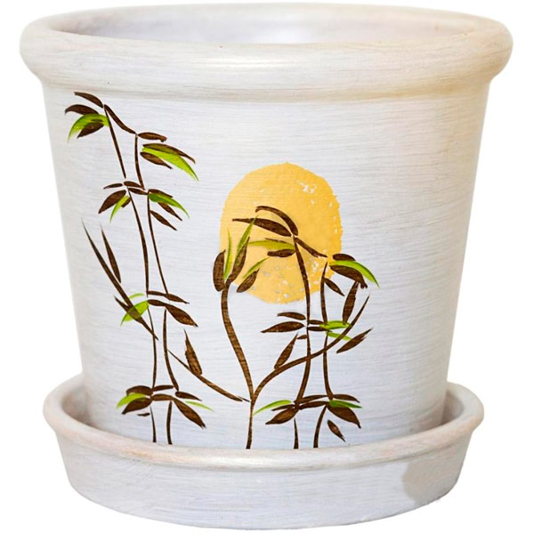 Горшок цветочный Надінкерамікс Ірис 0.6 л бамбук білий