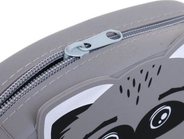 Пенал шкільний Єнот 19х8х4 см сірий