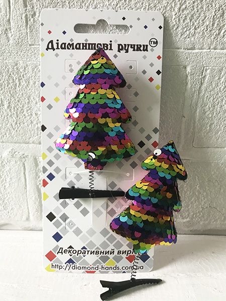 Прикраса новорічна Ялинка кольорова 2шт*10см