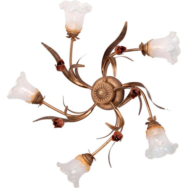 Люстра стельова Геотон НПБ 01-5х60-140 Рома-Н752 5xE14 антична латунь 44896 