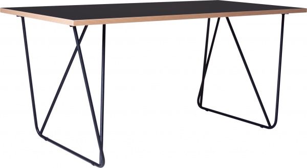 Стол обеденный Nowy Styl ROCKY BLACK (25) 1380x770x755 (CH) черный/фанера