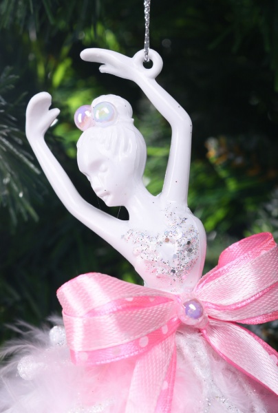 Підвіска Балерина декор Преміум 9х12х3 см рожевий
