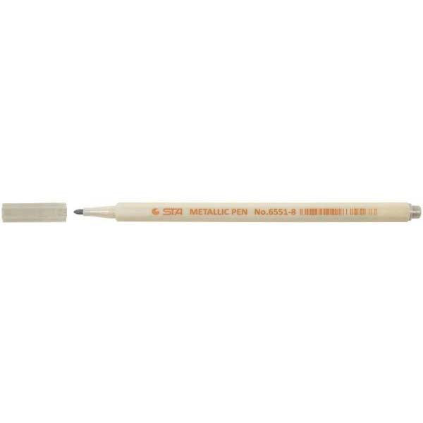 Маркер художественный STA Paint 6551 1 мм STA6551-M08 металлик серебряный