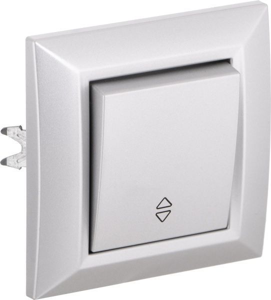 Выключатель проходной одноклавишный UP! (Underprice) Vesta без подсветки 10 А 220-250В серебряный