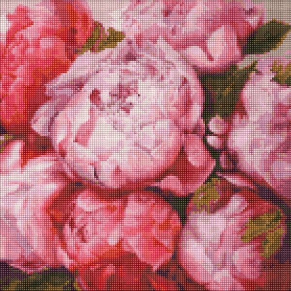 Алмазная мозаика Хрупкие пионы 40х40 см Идейка 