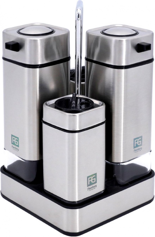 Набор для специй Flamberg Premium на подставке Essential 100 и 220 мл