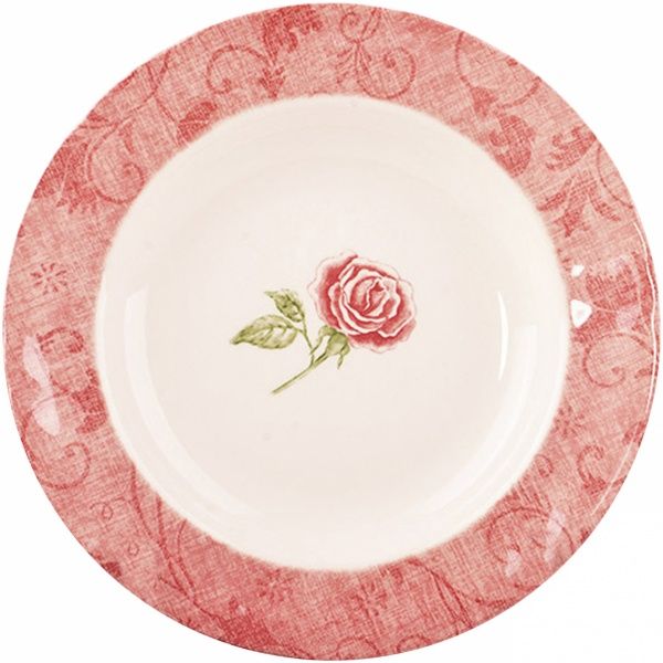 Тарілка супова Damascus flower Pink 24 см 910-083 Claytan Ceramics
