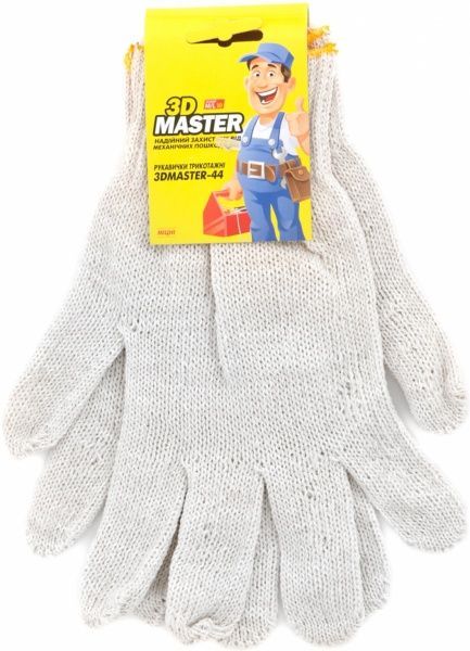 Перчатки MasterOK 3D MASTER-44 трикотажные с покрытием хлопок XL (10) 4146