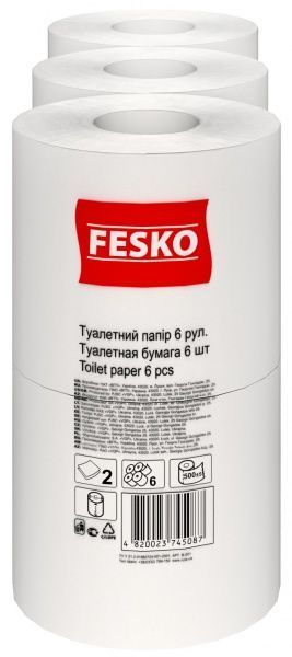 Туалетная бумага FESKO Professional двухслойная 6 шт.