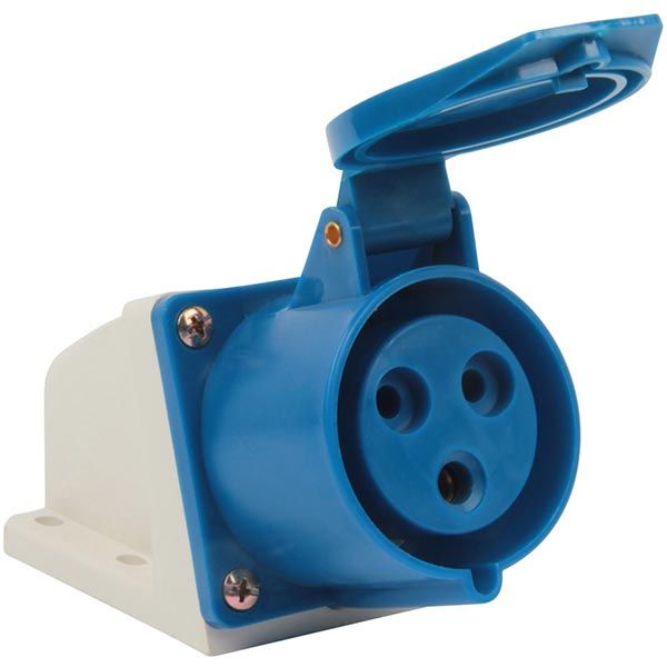 Розетка силовая с заземлением  TAREL (e.socket.pro.3.16) 2p+PE (113) красный p012001