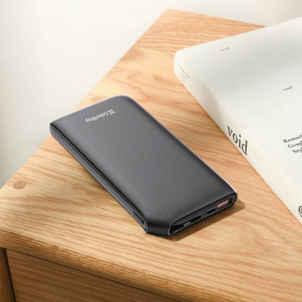 Внешний аккумулятор (Powerbank) ColorWay Soft touch Ligthning + USB QC3.0 + USB-C PD 18W 10000 mAh black (CW-PB100LPE3BK-PD) 
