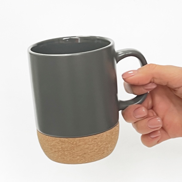 Чашка керамическая с подставкой 320 мл KP-14 GRAY