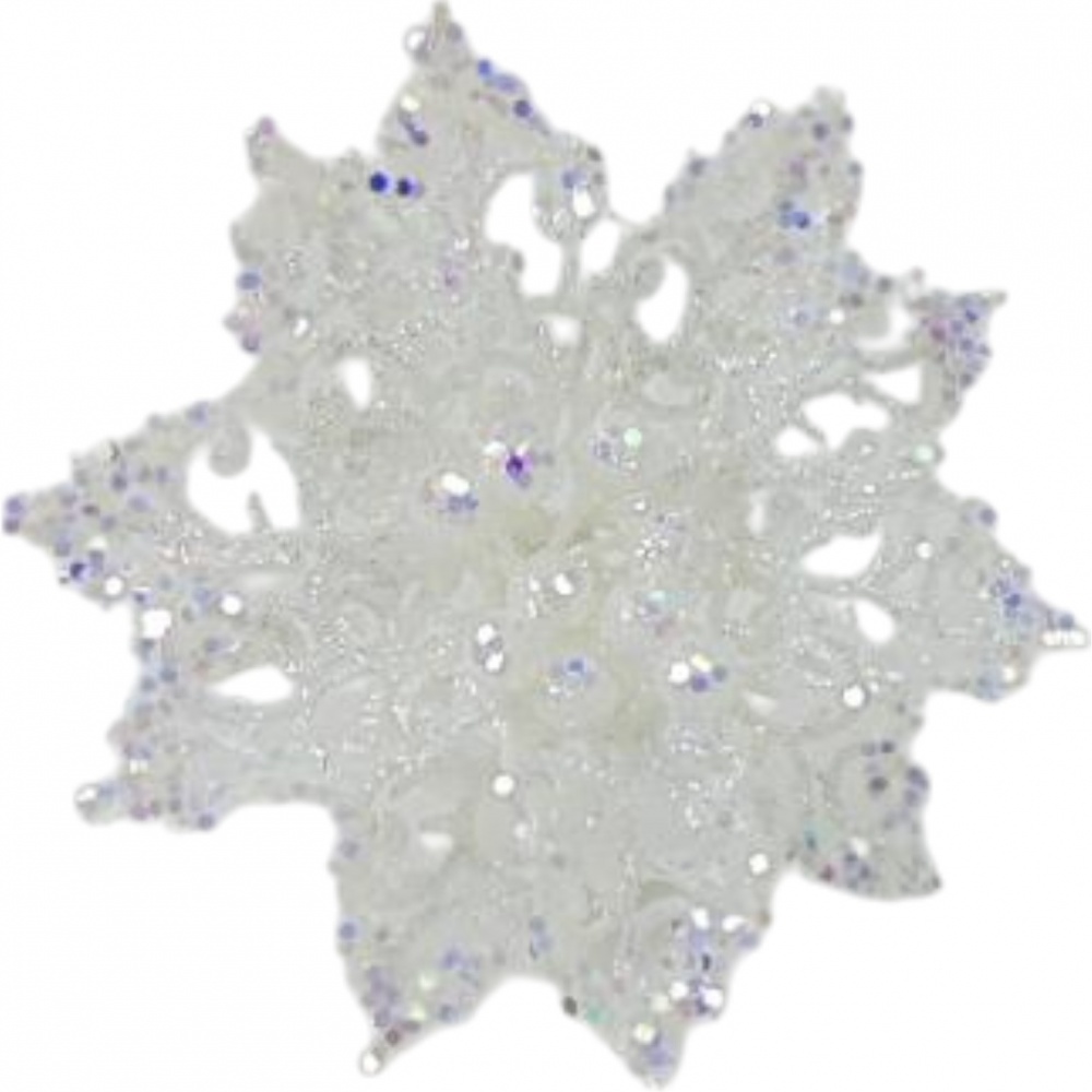 Декорація новорічна квітка строката 15 см колір в асортименті