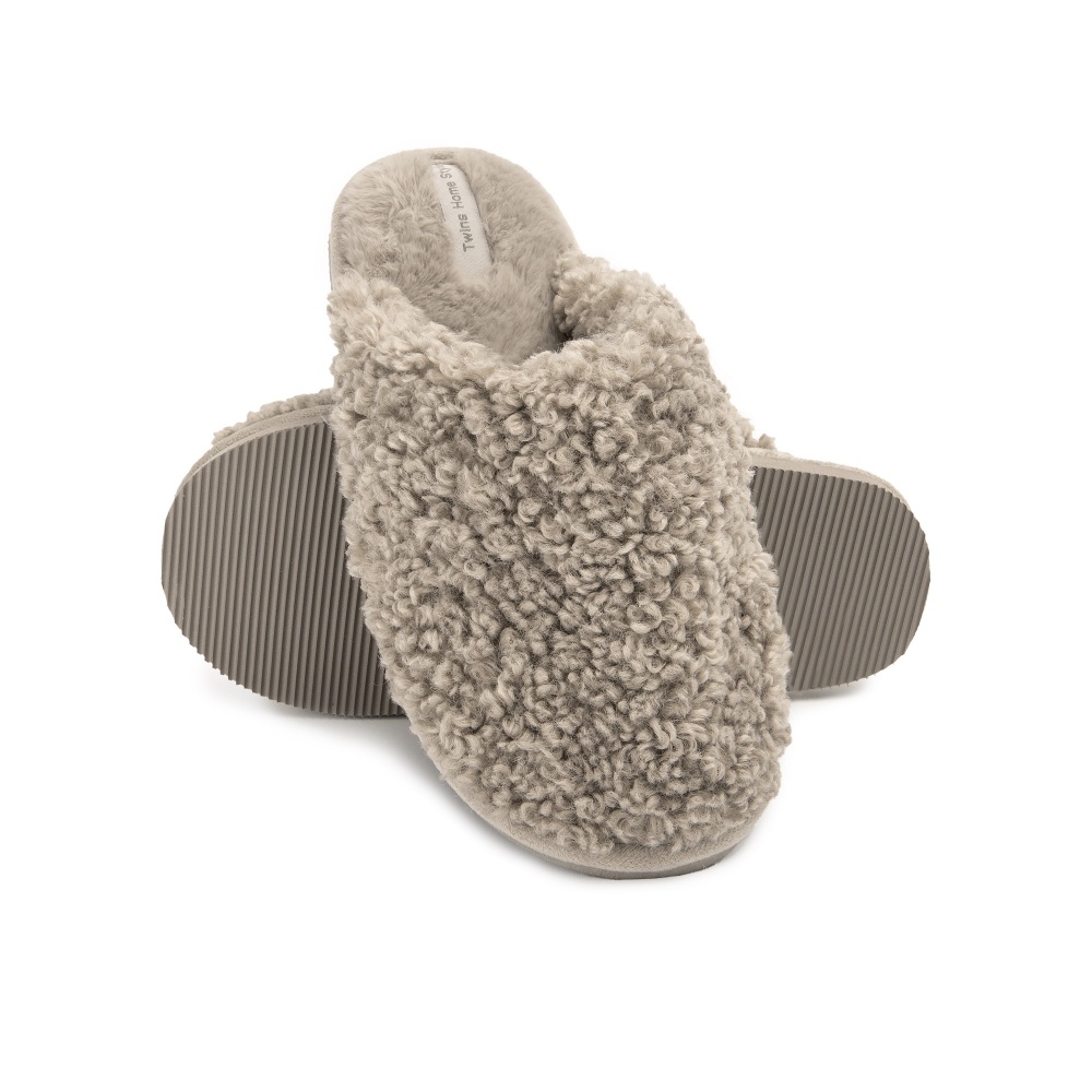 Капці домашні Twins HS-OZ хутряні curly р.38/39 сірий