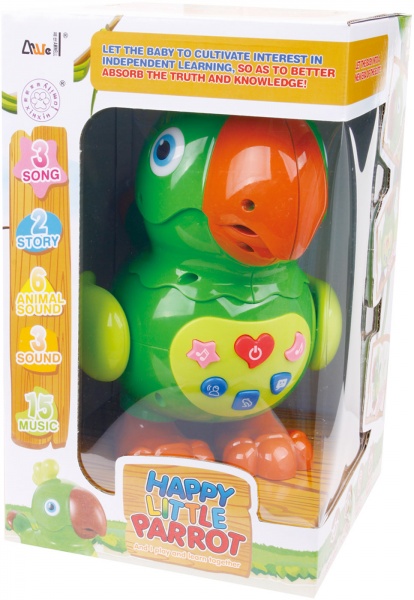 Интерактивный робот Amwell попугай зеленый пластик 9090A