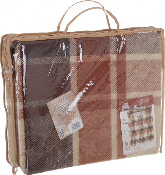 Плед дизайн 21/7 140x200 см коричневый Ярослав 