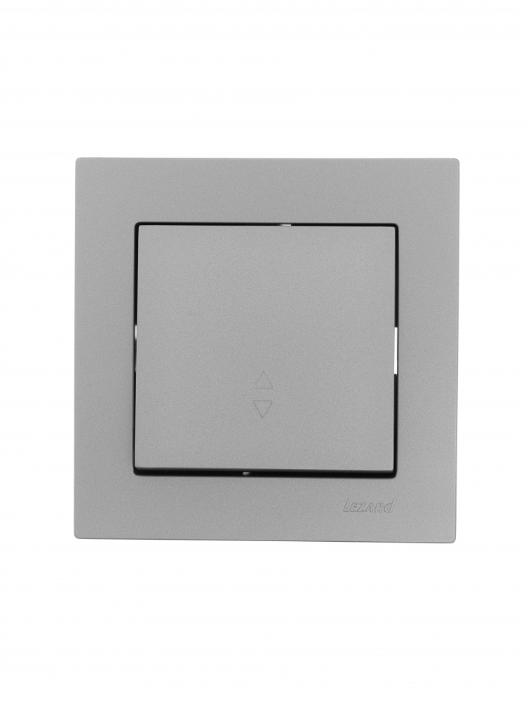 Вимикач прохідний одноклавішний Lezard Vesna сірий 742-3588-105