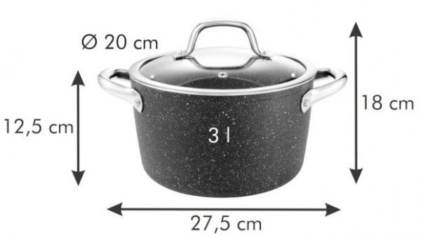 Кастрюля с крышкой PRESIDENT Stone 3,0 л 780323 Tescoma