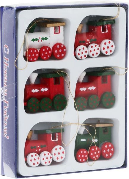 Набор деревянных фигурок Паровозик 4 см 6 шт./уп.  