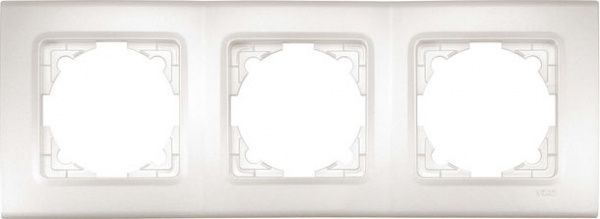 Рамка трехместная Viko Linnera Life горизонтальная белый перламутр