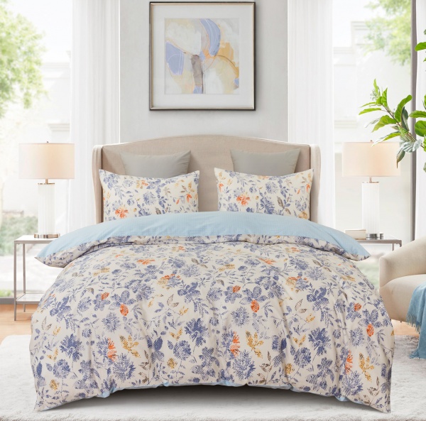 Комплект постельного белья Rita 1,5 голубой с белым La Nuit 