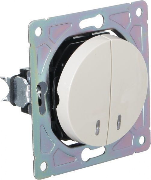 Выключатель двухклавишный HausMark Bela с подсветкой 10 А 220В крем SNG-SWP,RD20MG2W1L-CR