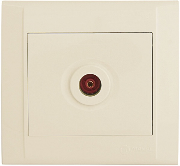 Розетка TV проходная Makel Defne кремовый 42010007