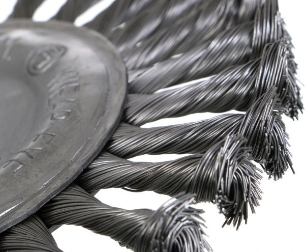 Щетка дисковая плетеная 180мм х 22.2мм, стальная проволока 0.3мм Tolsen 77535