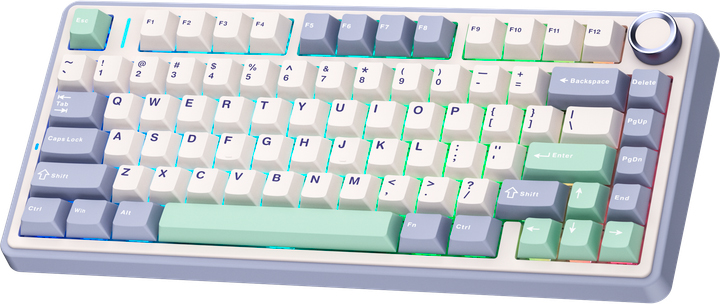 Клавиатура беспроводная Aula F75 Gasket Greywood V3 switch Hot-Swap (6948391208640) white