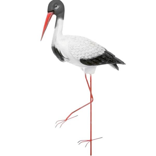 Скульптура садова Журавель на металевих лапах 57 см