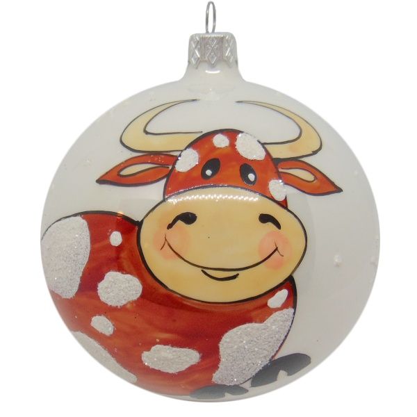 Шар новогодний d80 веселый бычок 31177/9458 