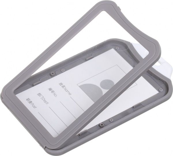 Бейдж вертикальний сірий 11,5x7 см