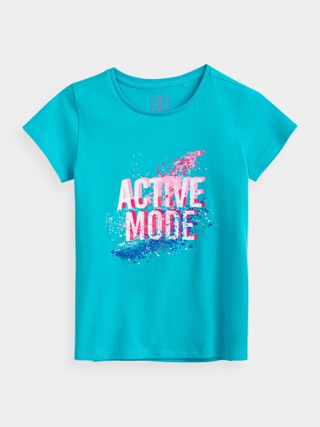 Футболка 4F HJZ21-JTSD005A-33S р.128 бірюзовий