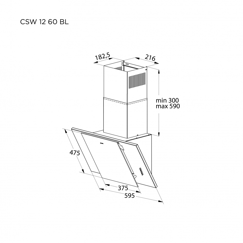Витяжка Pyramida CSW 12 60 BL