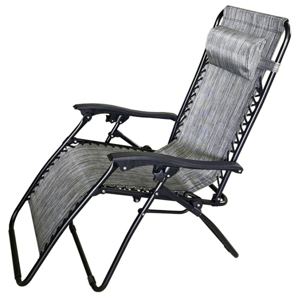 Кресло-шезлонг Compass раскладной коричневый меланж 65x177 см коричневый