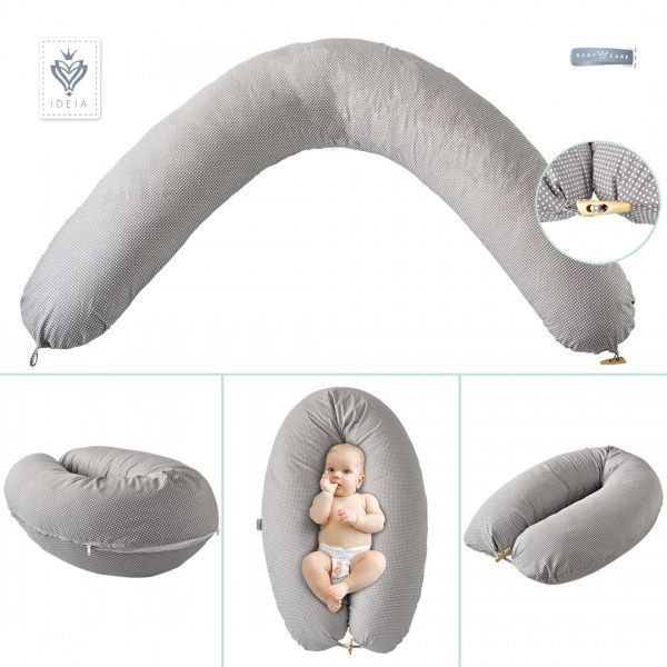 Подушка для годування 35х200 см з гудзиком сіра IDEIA