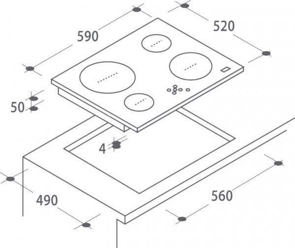 Варильна поверхня Candy CH64CCB/4U (8059019021959)