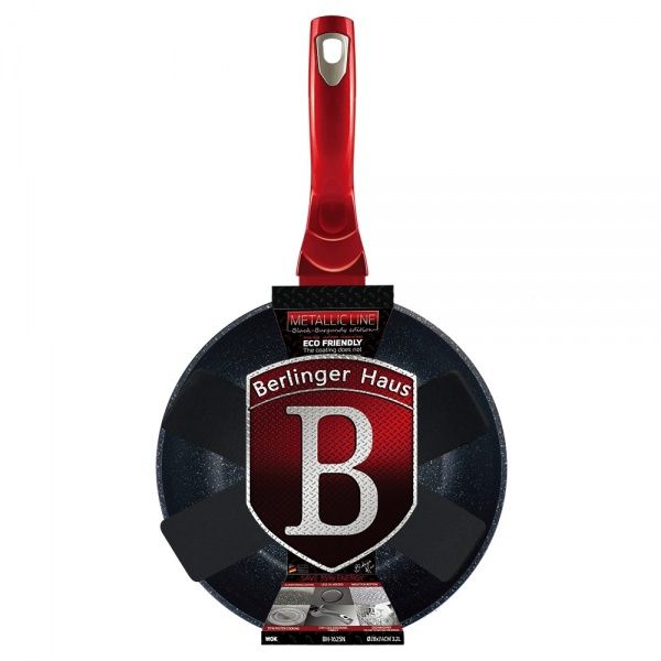 Сковорода wok Metallic Line BLACK BURGUNDY Edition 28 см BH 1625N Berlinger