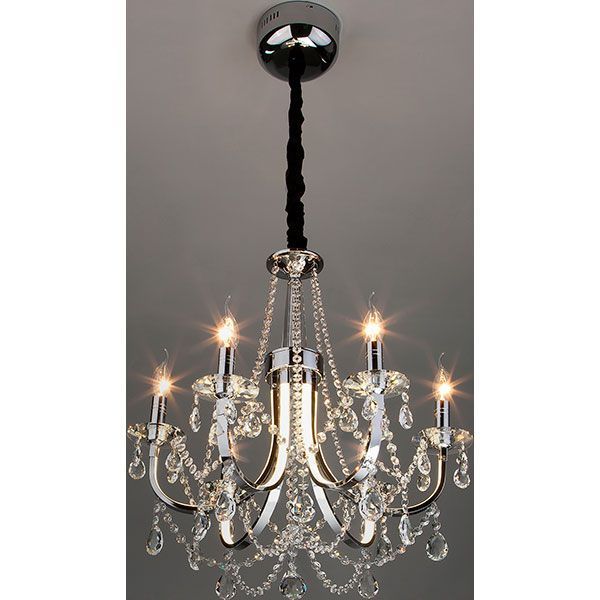 Люстра підвісна Strotskis Tefia пульт ДК LED 27 Вт 6x60 Вт E14 хром 423/6 