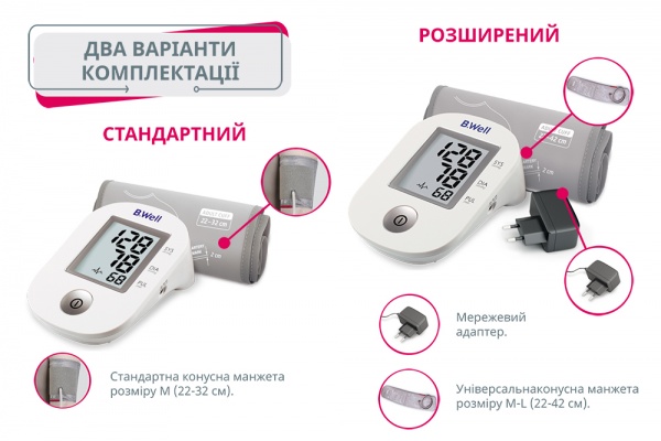 Тонометр B.Well автоматичний (манжета M-L з адаптером) PRO-33 M-L