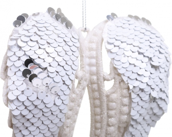 Декоративна підвіска Крила 11 см білий LD21084