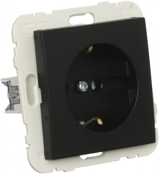 Розетка із заземленням Efapel Logus 2P+Z 16 А 250 В без шторок чорний 21131 TPM