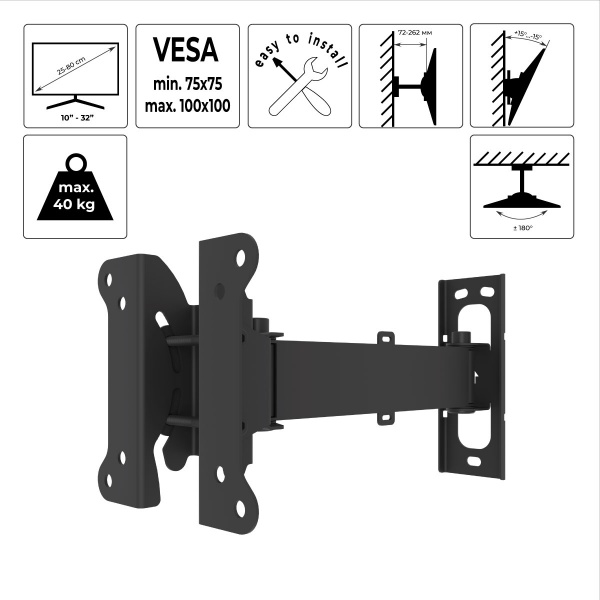 Крепление для телевизора HausMark TWBR-111 поворотно-наклонные 10