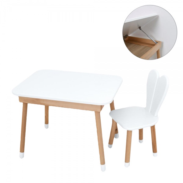 Комплект стіл і стілець ArinWOOD Зайчик Table білий 04-027W-TABLE 