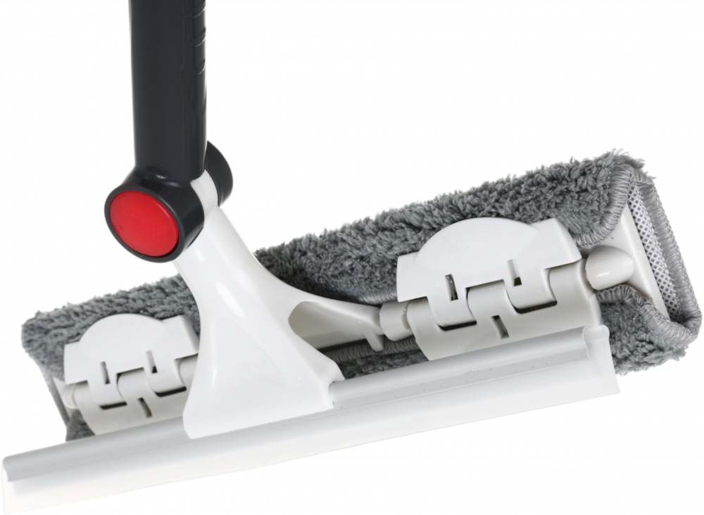 Швабра для вікон та дзеркал OBERY зі склизом 2в1 28 см сірий